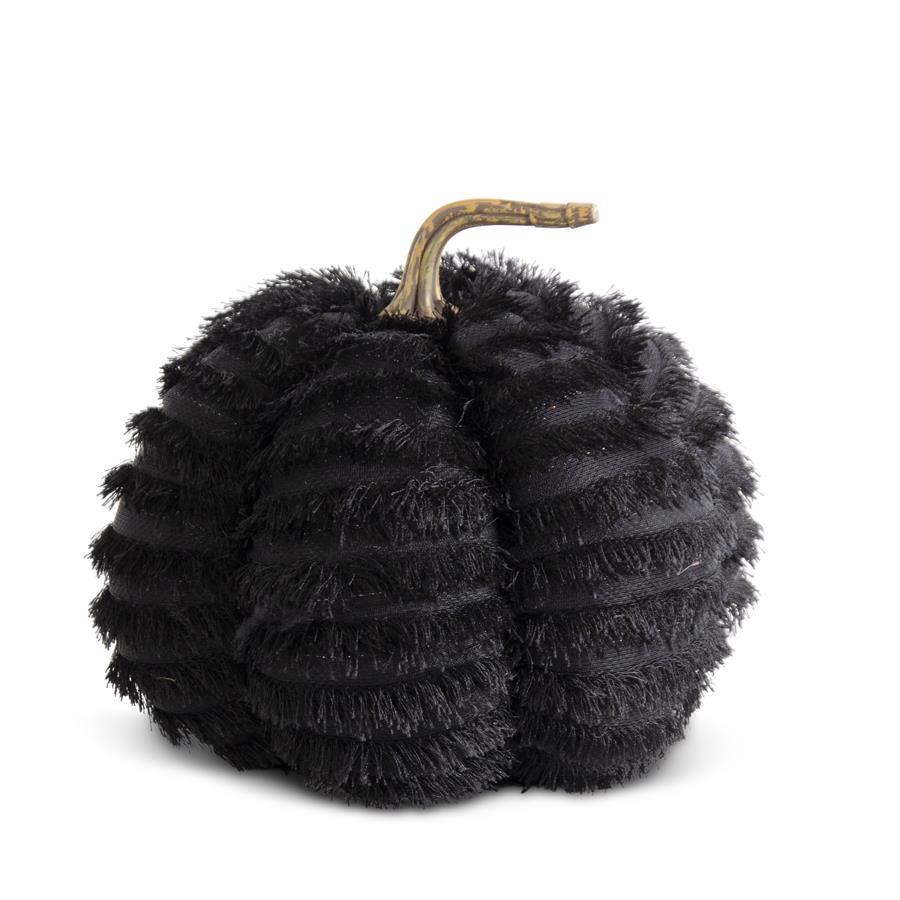 BLACK EYELASH FRINGE FABRIC PUMPKIN
