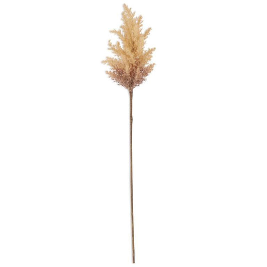 FLOCKED LIGHT BROWN W/PEACH PAMPAS GRASS BRANCH