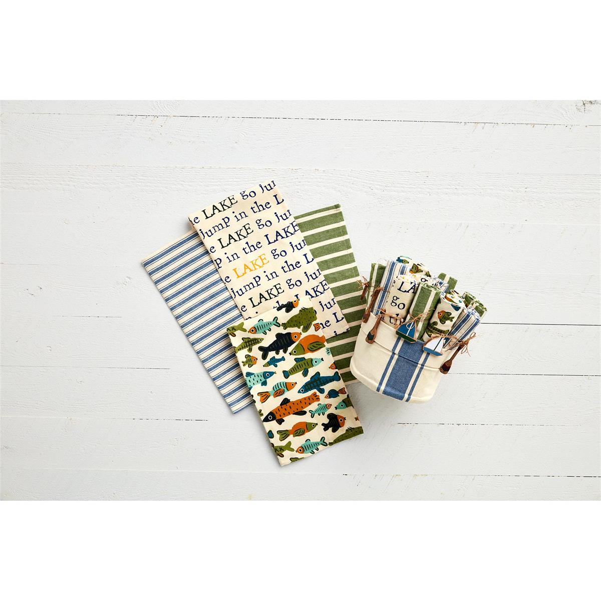 Patterned Lake Towels - Lake