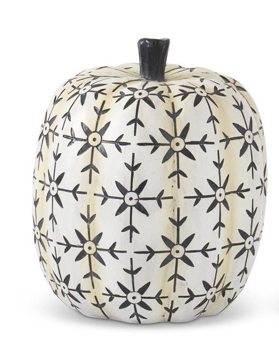White & Black Star Patterned Pumpkin