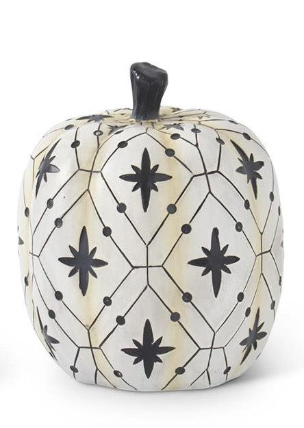 White & Black Star Patterned Pumpkin