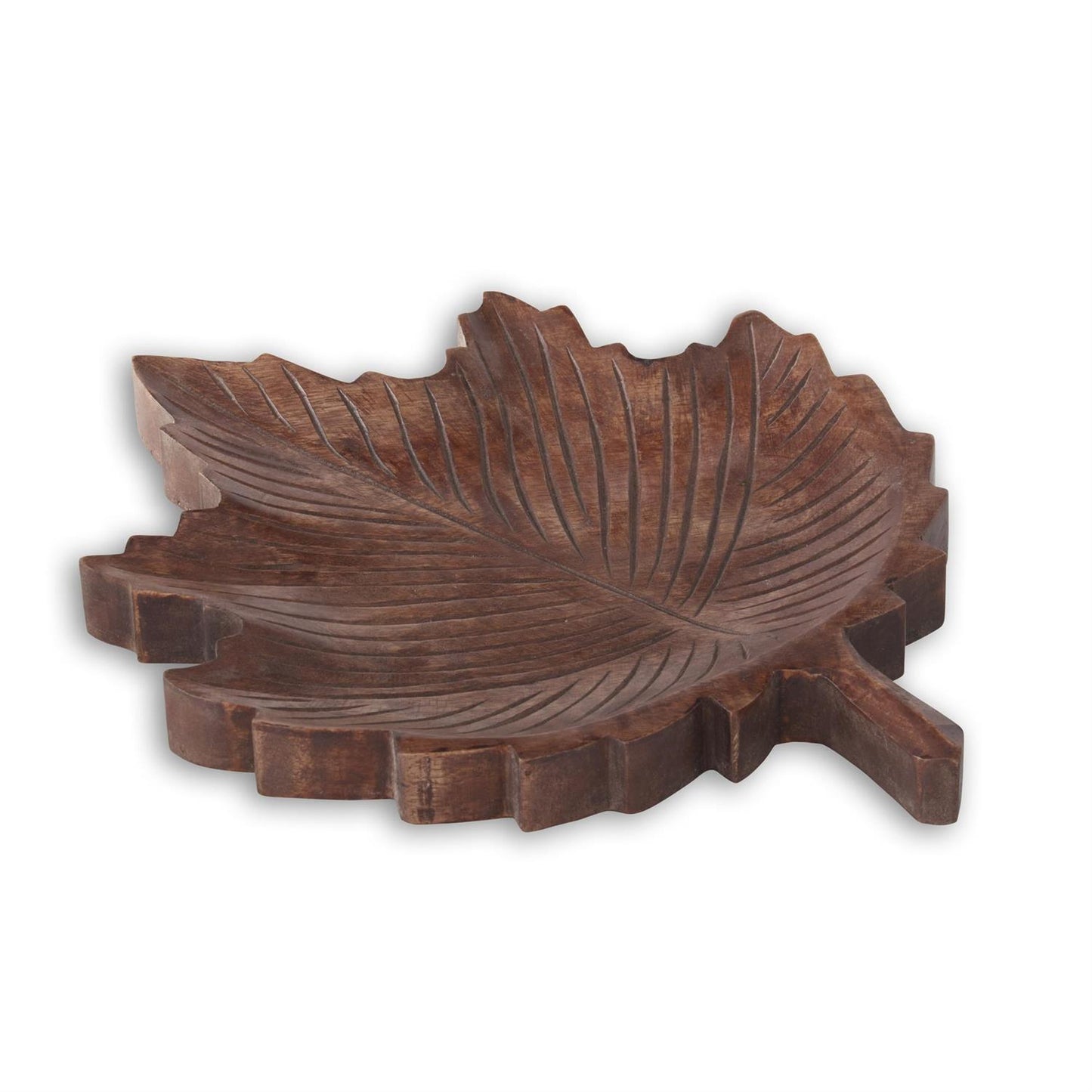 Wood Carved Leaf Tray