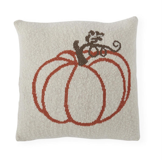 Cream Cotton Knit Orange Pumpkin