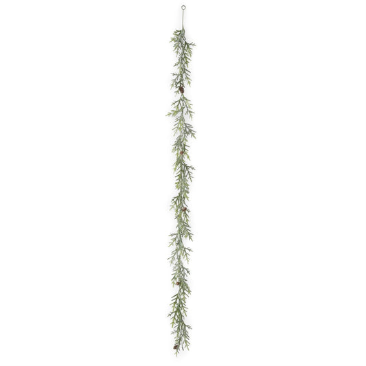 Snowy Juniper Garland w/Mini Pinecones