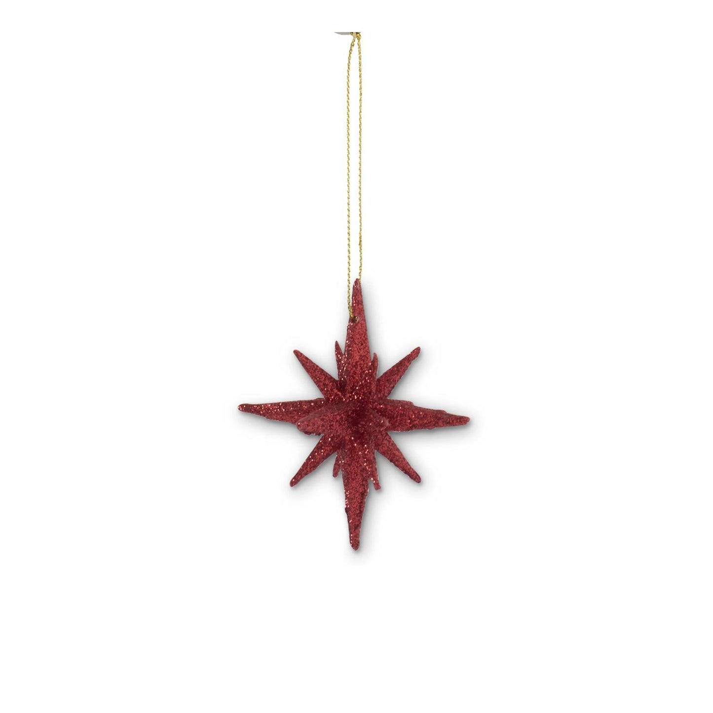 9 Point Red Glitter Star Ornament