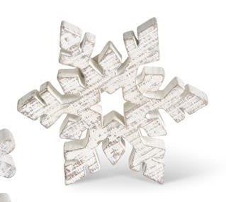 Small Wooden Whitewashed Snowflake
