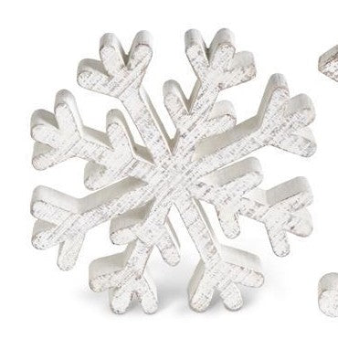 Small Wooden Whitewashed Snowflake