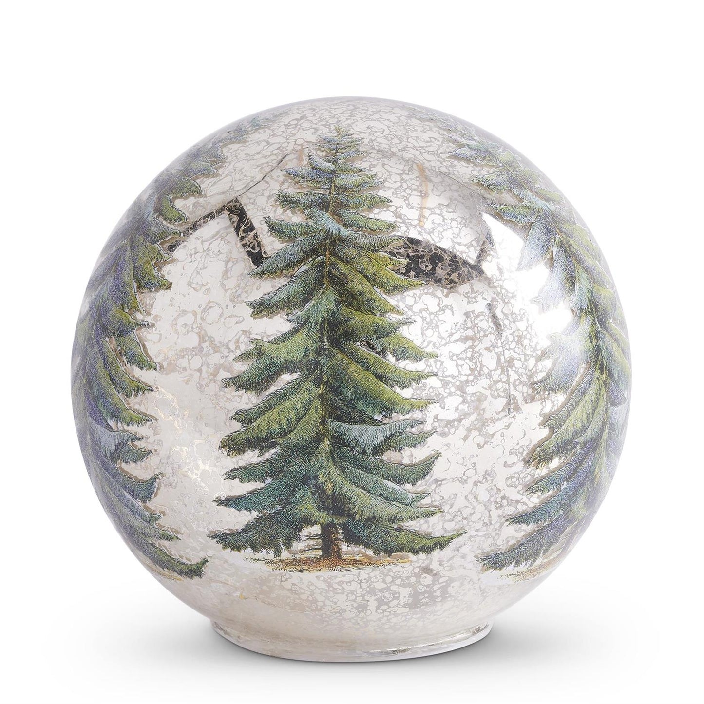 Pine Tree LED Gold Mercury Glass