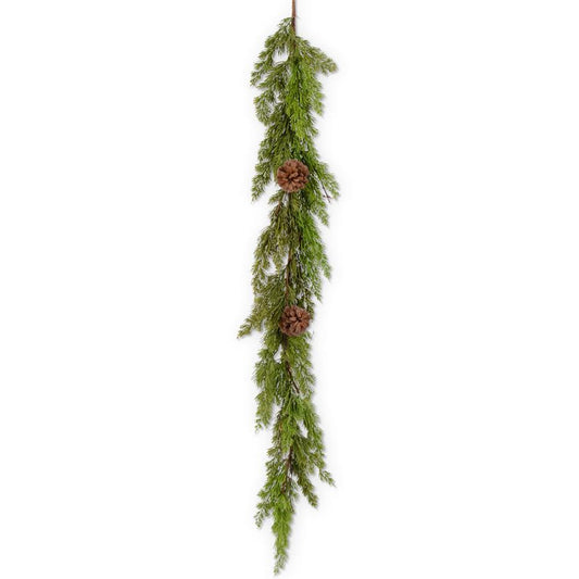 Real Touch Cedar Pine Garland w/Twigs