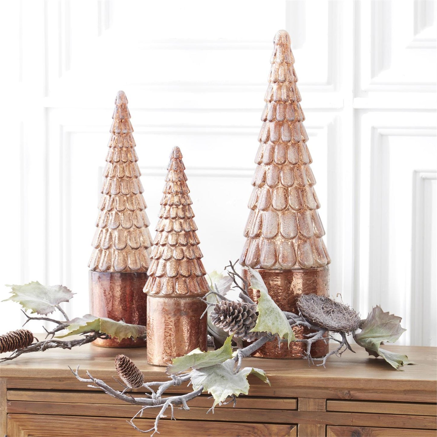 Frosted Copper LED Mercury Glass Tree