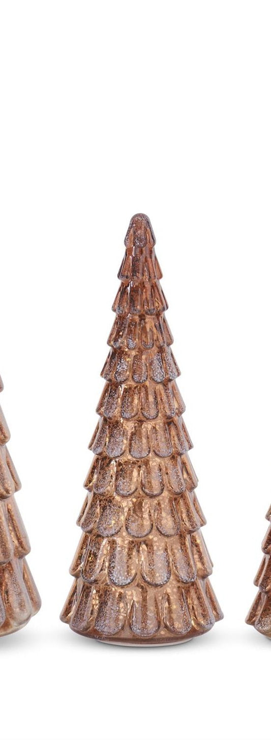 Frosted Copper LED Mercury Glass Tree