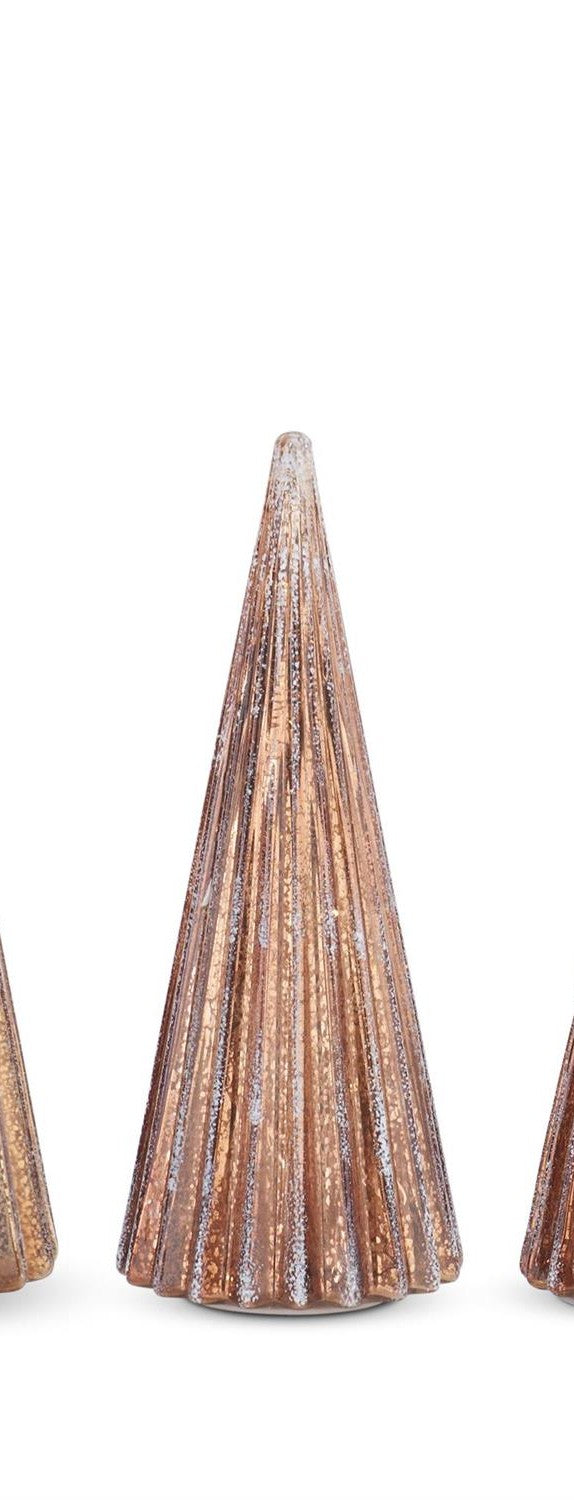 Ribbed Frosted Copper LED Mercury Glass Tree