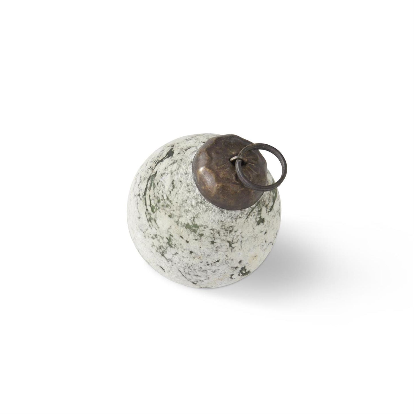 Dark Green & White Speckle Glass Ornaments