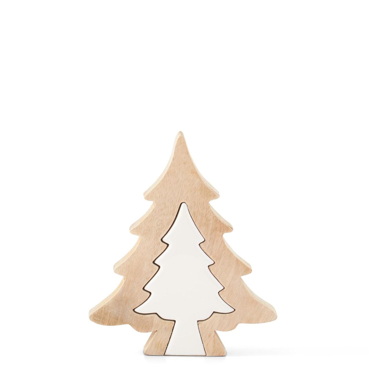 Wood Trees w/White Enameled Center Cutout