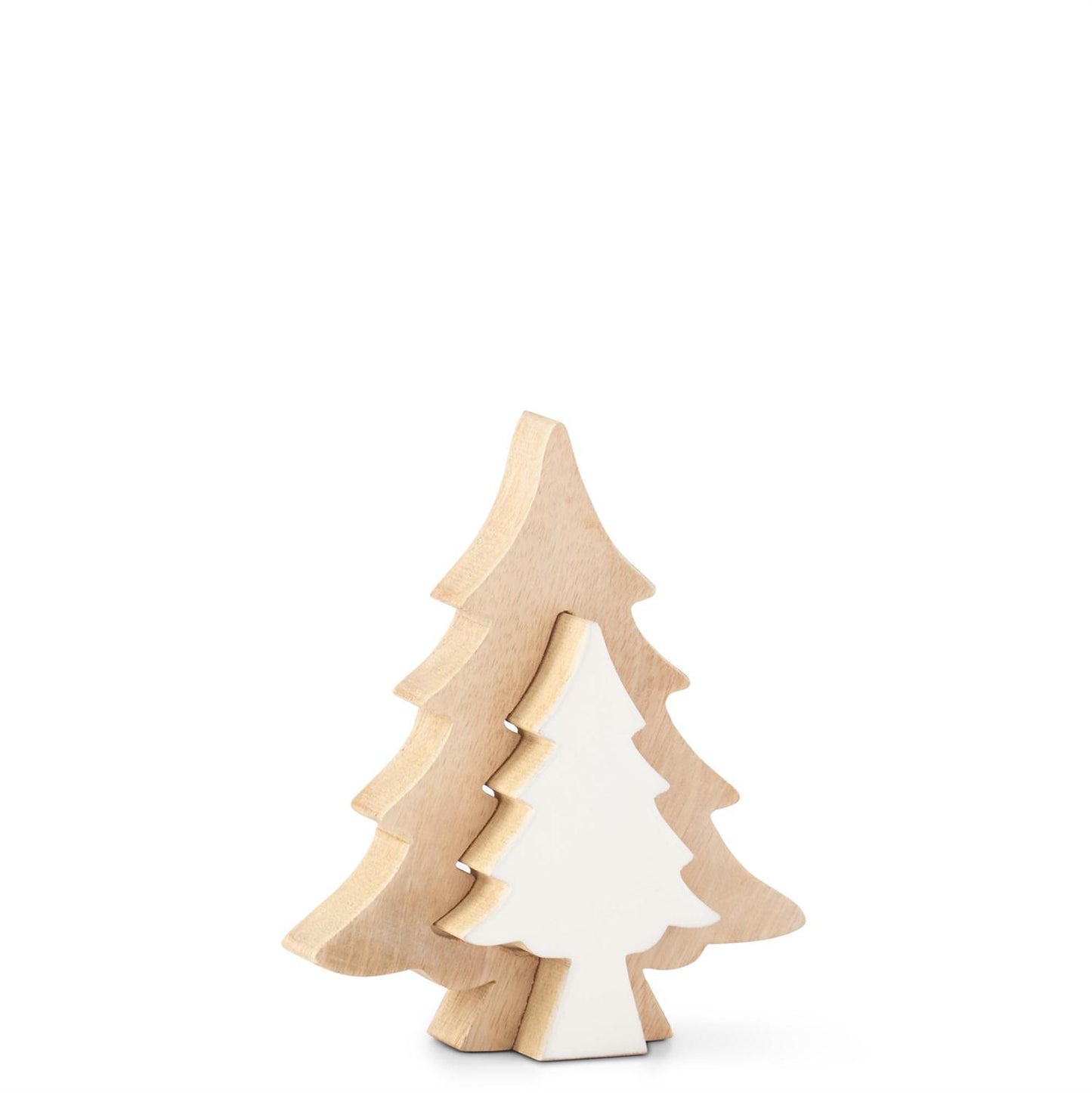 Wood Trees w/White Enameled Center Cutout