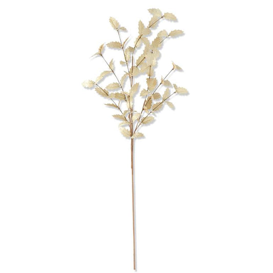 Cream w/Gold Holly Leaf Stem