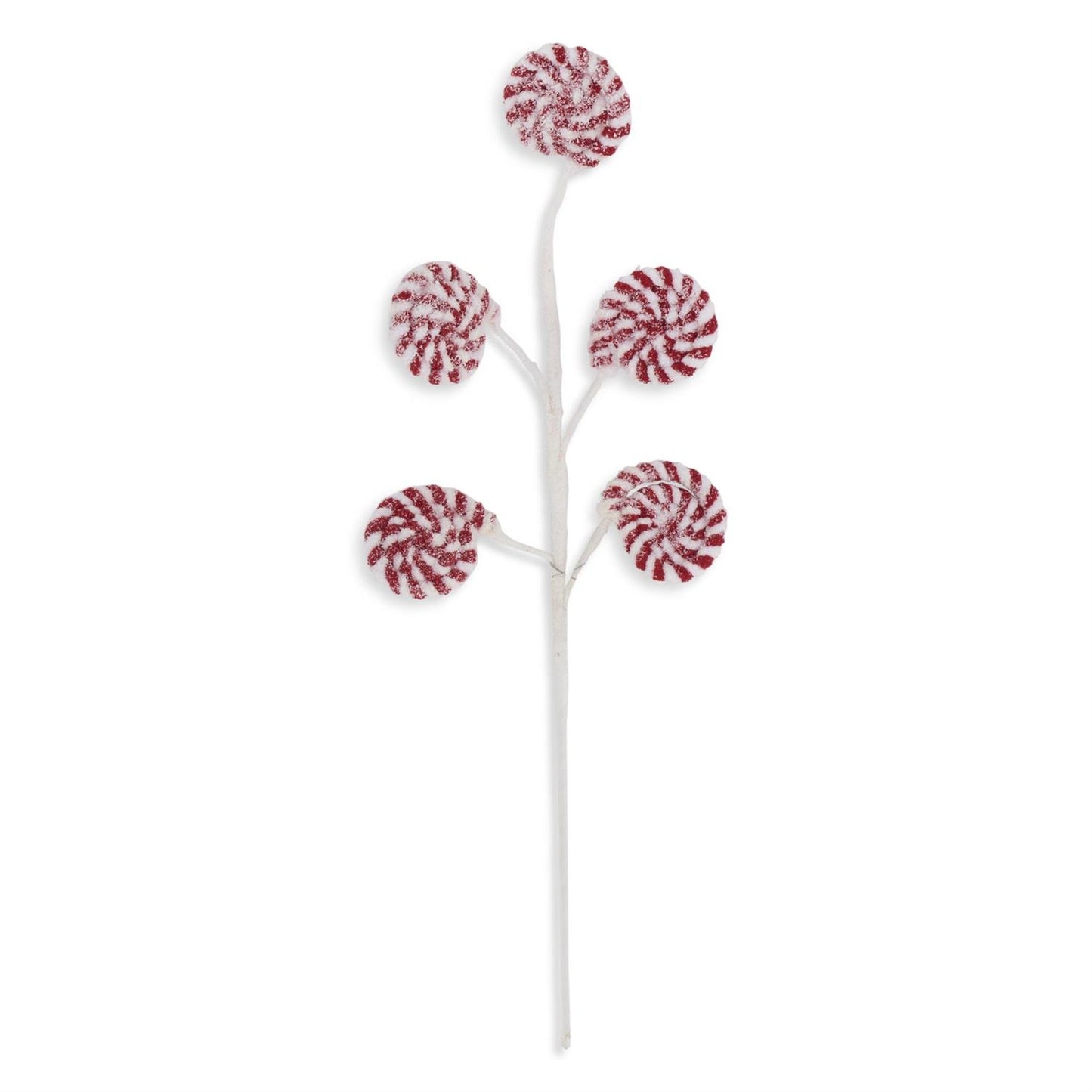 Glittered Red & White Flocked Lollipop