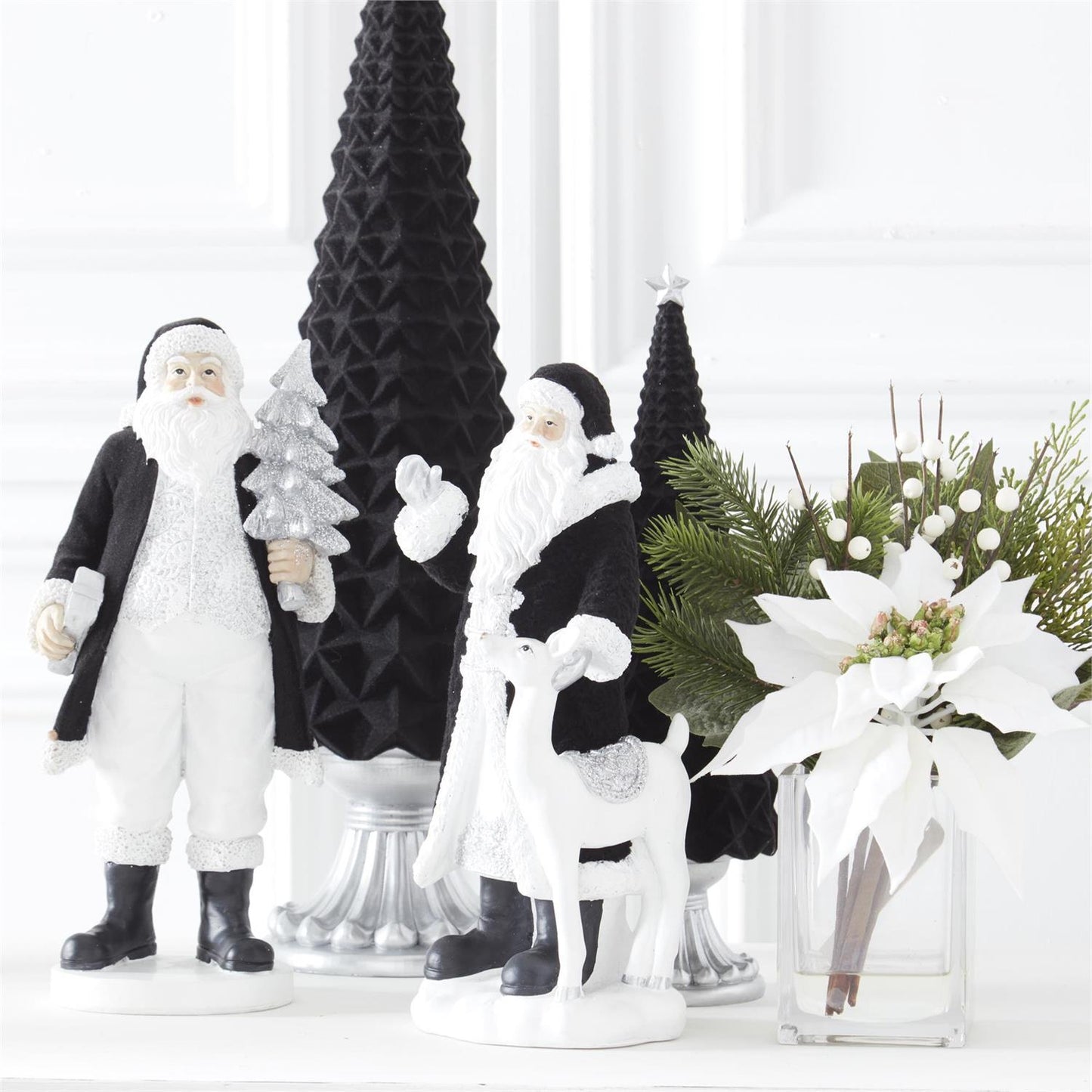 Black Velvet Resin Santa