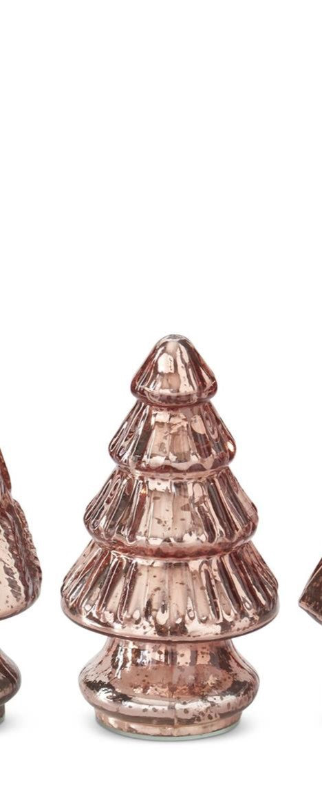 Mini Copper Mercury Glass Christmas Trees