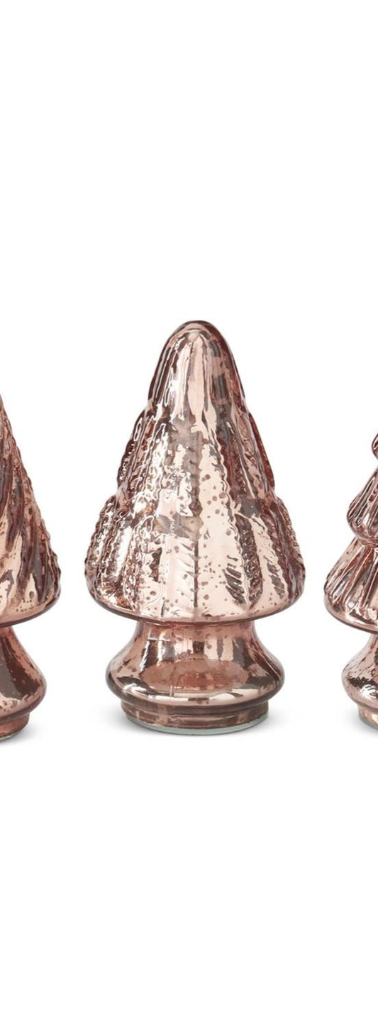 Mini Copper Mercury Glass Christmas Trees