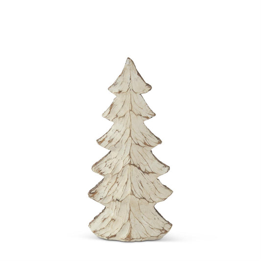 Carved Resin Wood-Look Christmas Trees