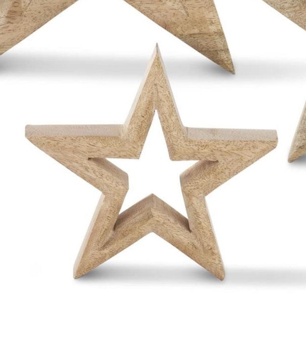 Mango Wood Star w/Cutout Center