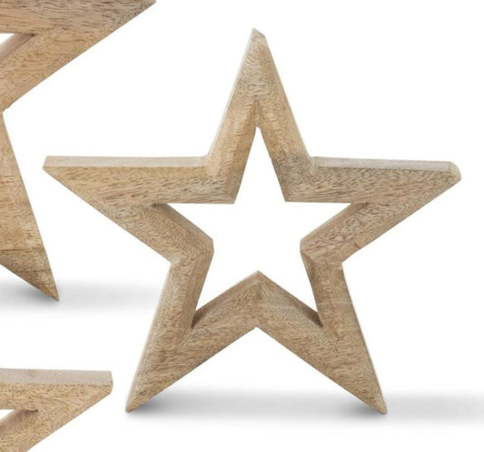 Mango Wood Star w/Cutout Center
