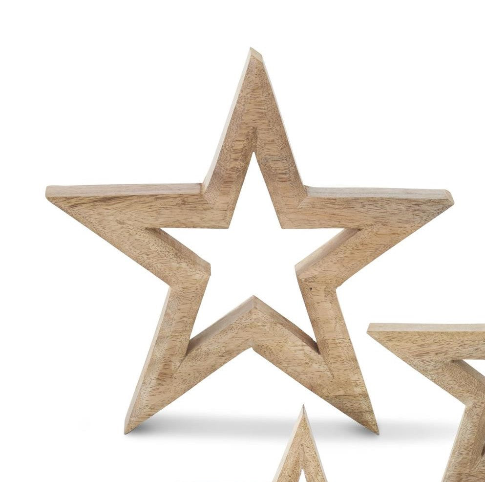 Mango Wood Star w/Cutout Center