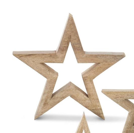 Mango Wood Star w/Cutout Center