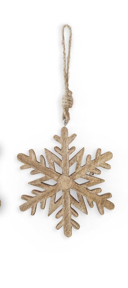Mango Wood Snowflake Ornament