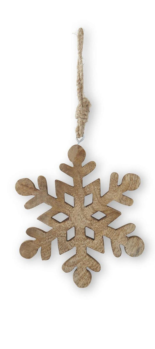 Mango Wood Snowflake Ornament