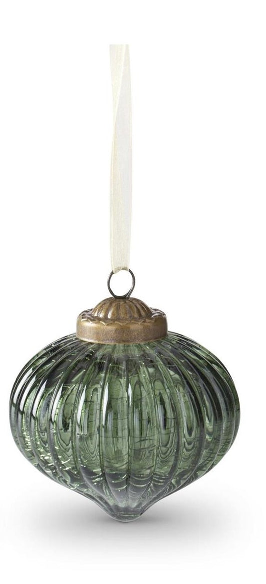 Crackled Green Glass Ornament