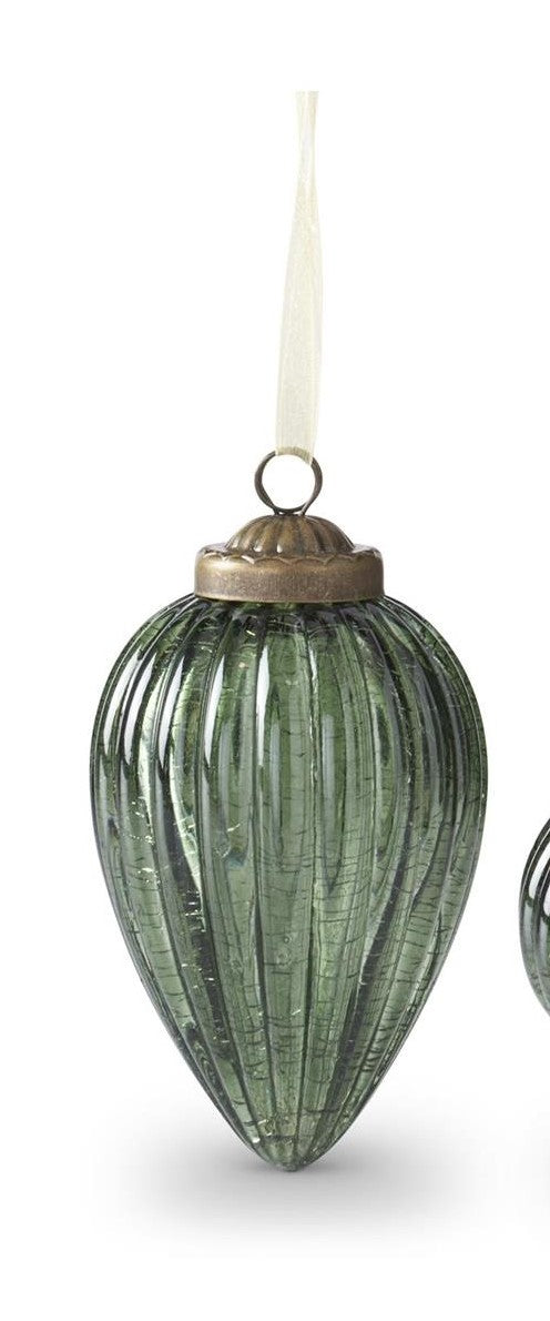 Crackled Green Glass Ornament