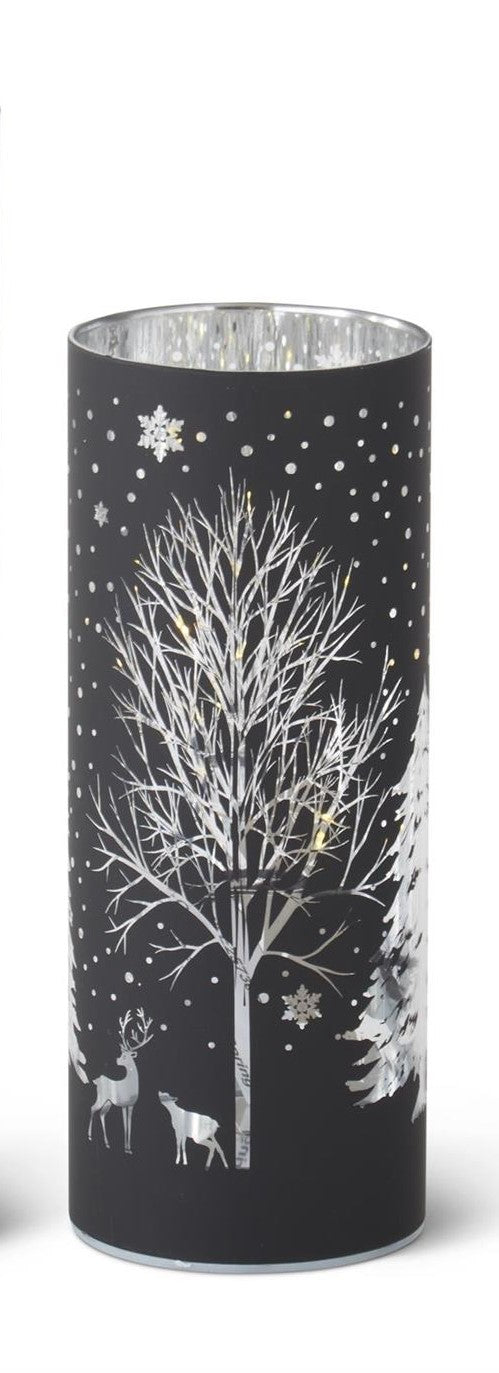 Black Laser Engraved Winter Scene LED