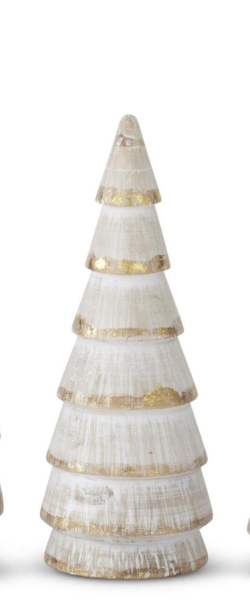Whitewashed Gold Gilded Wood Tree