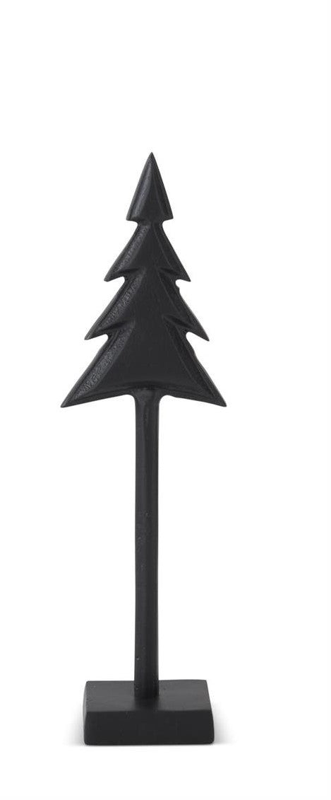 Matte Black Metal Christmas Trees on Spindle