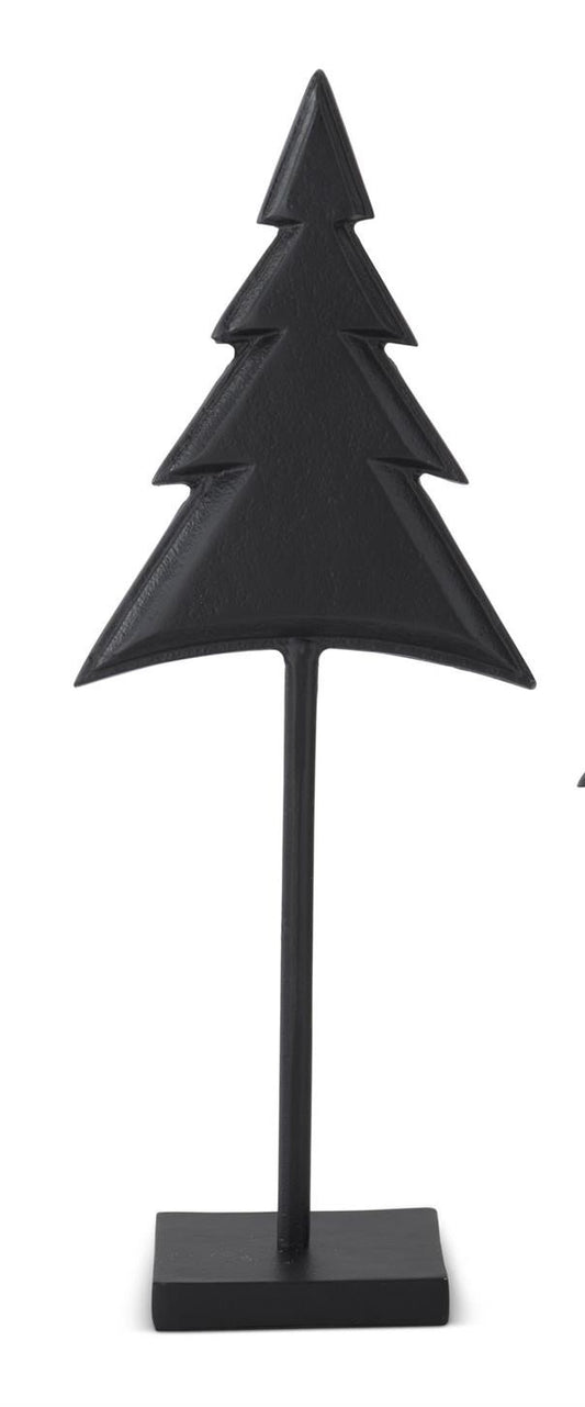 Matte Black Metal Christmas Trees on Spindle