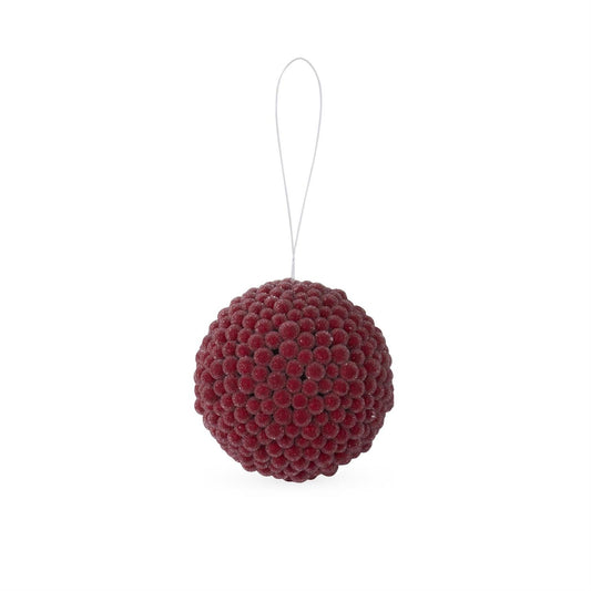Icy Red Berry Ball Ornament