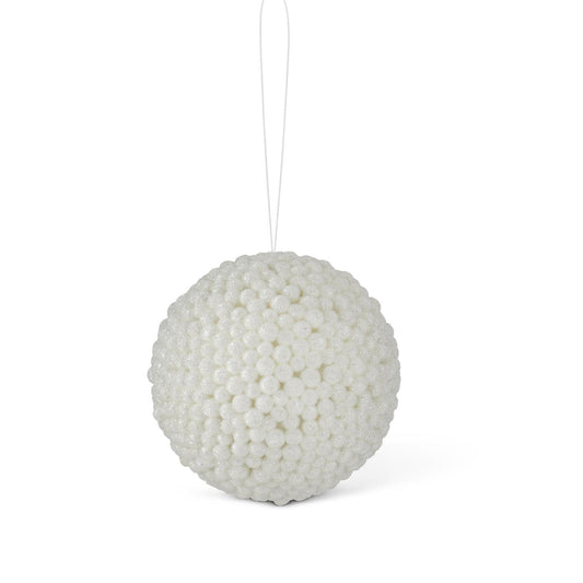 Icy White Berry Ball Ornament