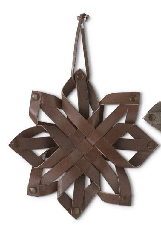 Leather Snowflake Ornament - Brown