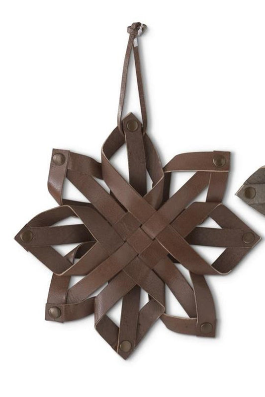 Leather Snowflake Ornament - Brown