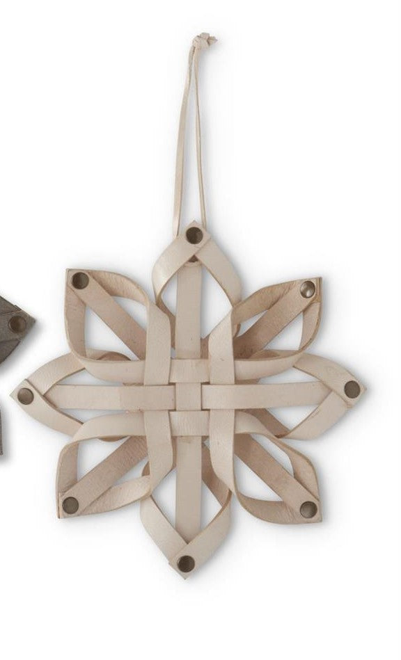 Leather Snowflake Ornament - Tan