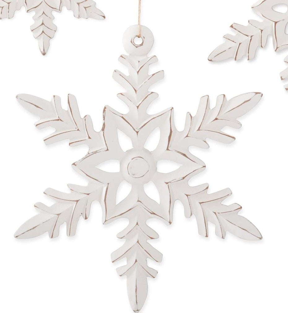 White Wood Snowflake Ornament