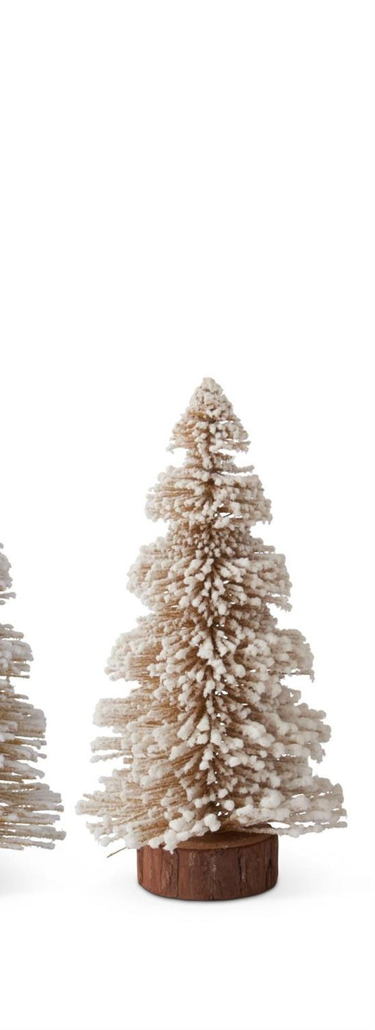 Flocked Gold Glittered Bottle Brush Tree