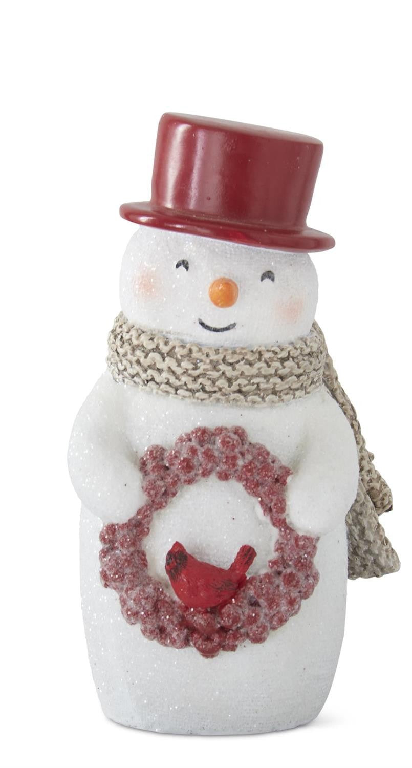 Glittered Snowmen w/Red Top Hat