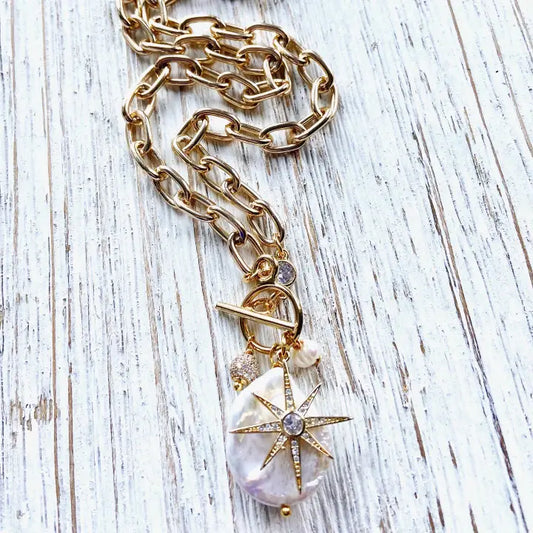 Fresh Water Pearl Star Necklace