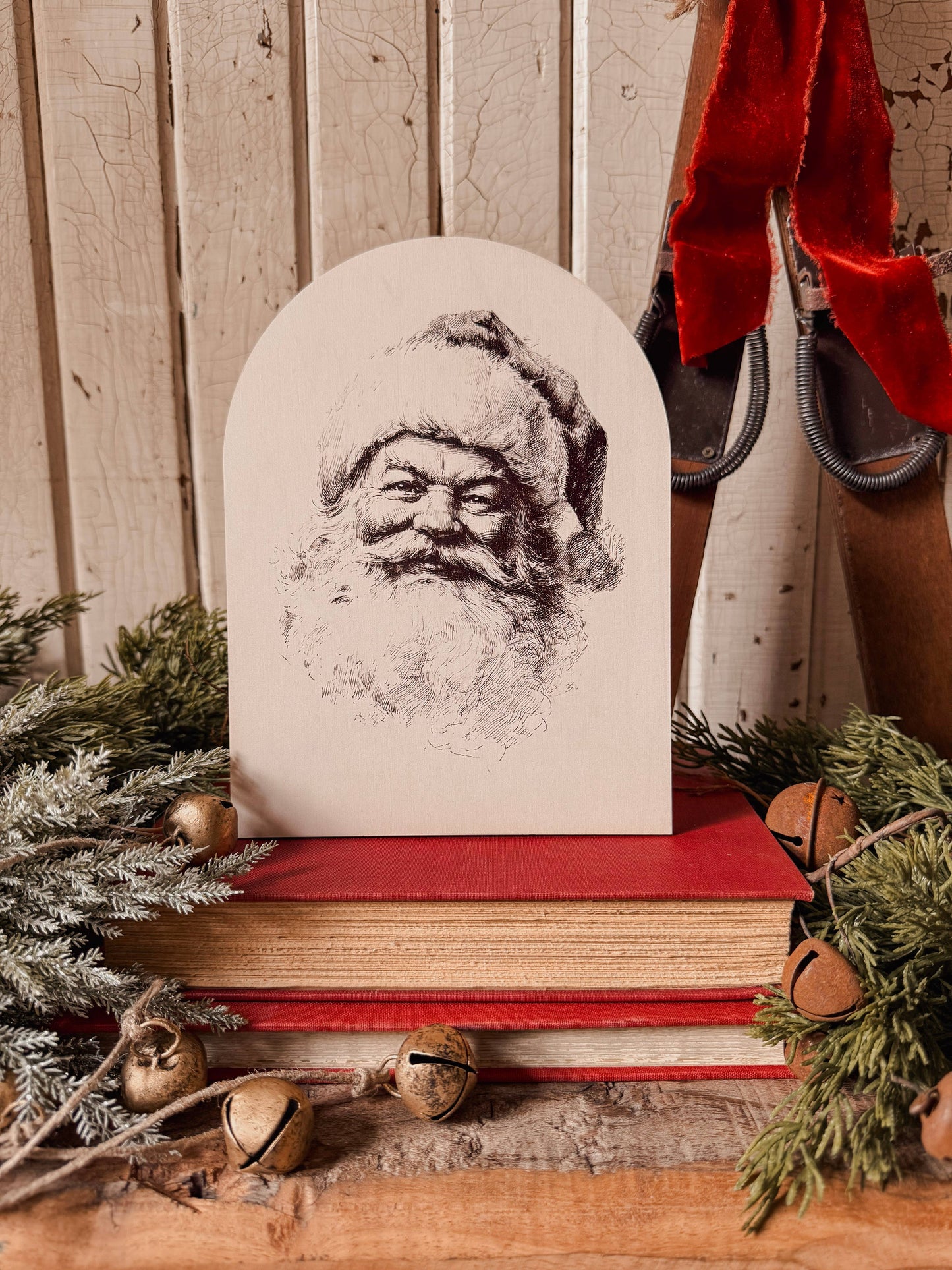 Christmas Arched Wood Sign Shelf Sitter