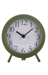 Round Embossed Edge Desk Clock - green