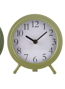 Round Embossed Edge Desk Clock - light green