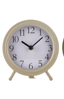 Round Embossed Edge Desk Clock - cream